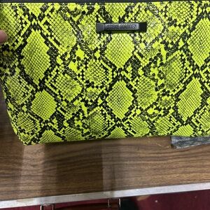 Steve Madden Lime Snake Print Clutch